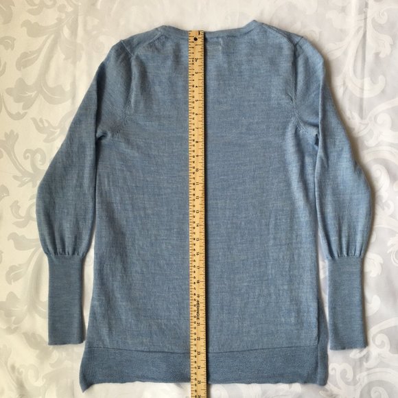 BADGLEY MISCHKA Blue Long-sleeve Merino Sweater, Small - Picture 11 of 14